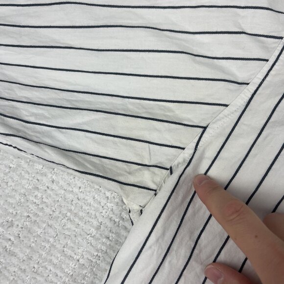 Avirex USA Shirt Mens L White / Black Button Up Long Sleeve Striped *Read* - Picture 8 of 16